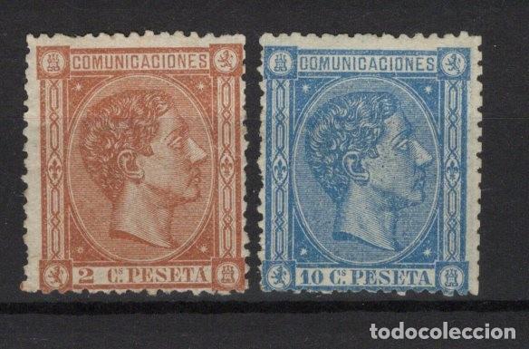Selos: PC945 Sellos Espa&ntilde;a a&ntilde;o 1875 EDIFIL 162* y 164* sellos originales en NUEVO v.c. 41 &euro;