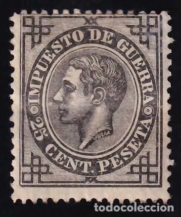 Sellos: ESPA&Ntilde;A, 1876 EDIFIL N&ordm; 185 /*/, 25 c. negro
