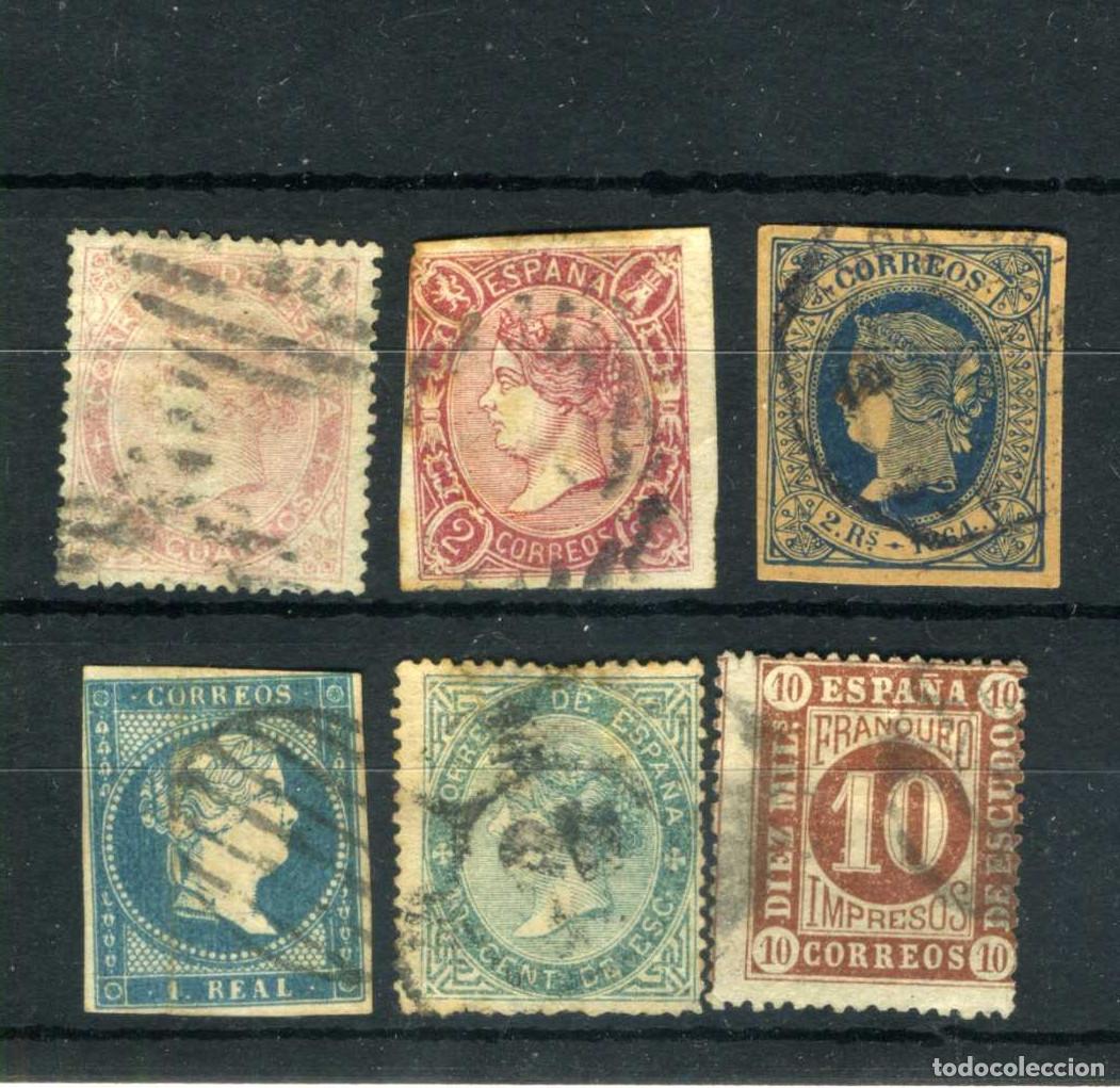 Sellos: XS- ISABEL II 1865-1867 Lote x6 Sellos Cl&aacute;sicos ALGUNO RARO o ESCASO PERO OJO