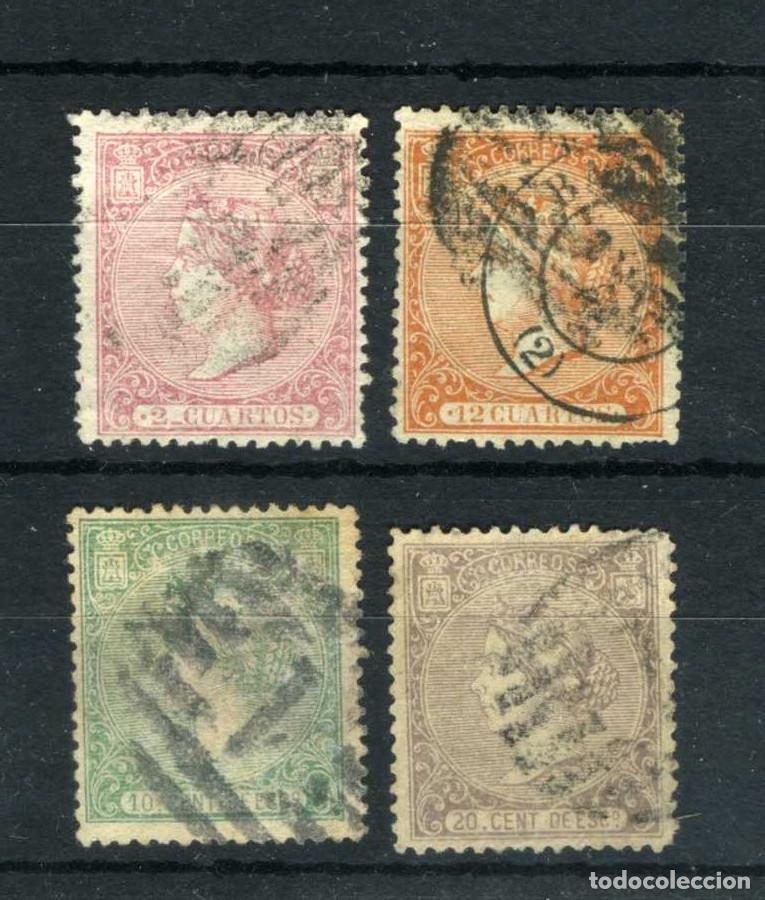 Sellos: XS- ISABEL II 1866 Lote x4 Sellos TODOS ESCASOS
