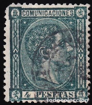 Sellos: ESPA&Ntilde;A, 1875 EDIFIL N&ordm; 170, 4 pts. verde, [Reproducci&oacute;n, SPERATI.]