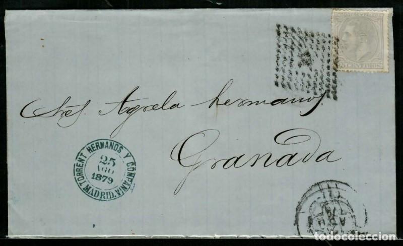 Sellos: FA1503A. HISTORIA POSTAL. 1879, 25 de agosto. Madrid a Granada