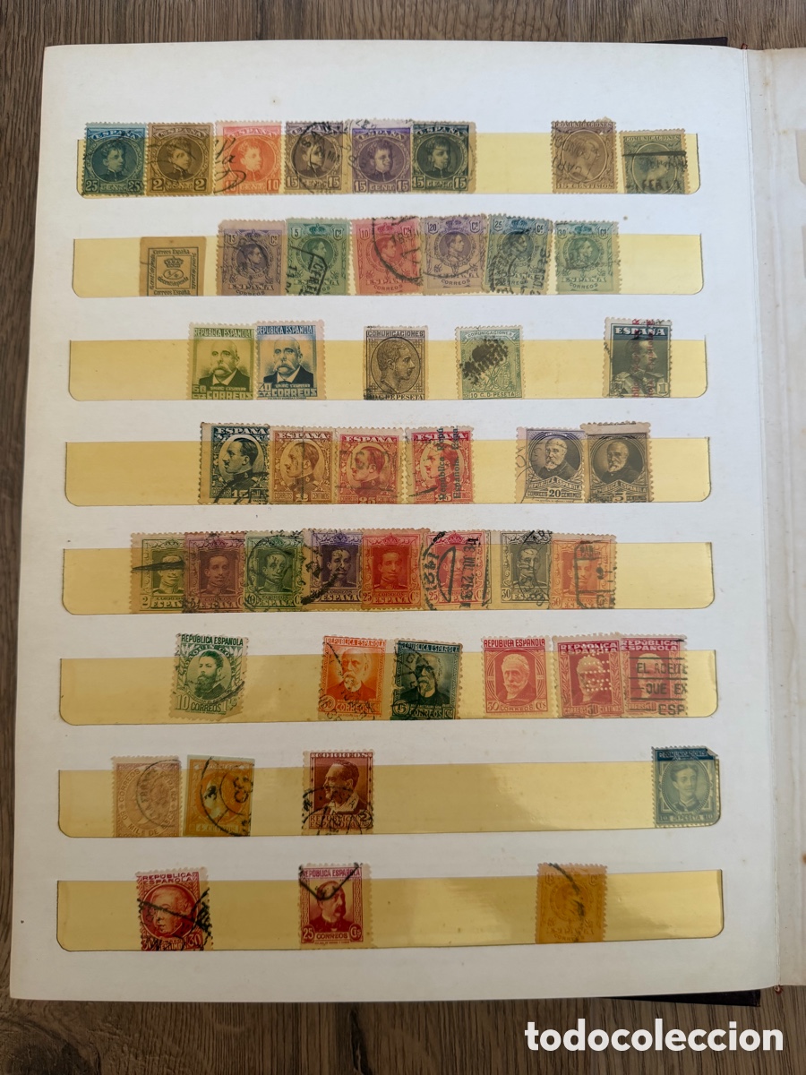 Sellos: Colecci&oacute;n de sellos Espa&ntilde;a 1889-1975 | Alfonso XIII, Rep&uacute;blica, Franco, series cl&aacute;sicas&hellip;
