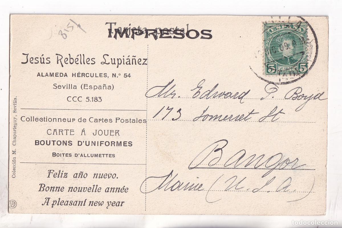 Sellos: POSTAL CON PUBLICIDAD COLECCIONISTA POSTALES. 1909. IMPRESOS. A ESTADOS UNIDOS