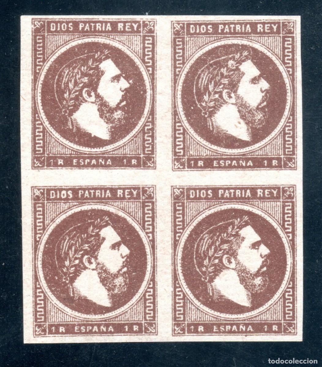 Sellos: EDIFIL 161 CARLOS VII. A&Ntilde;O 1875. CORREO CARLISTA (B/4). VALOR CAT.: 60 &euro;. MNH ** (SALIDA: 0,01 &euro;).