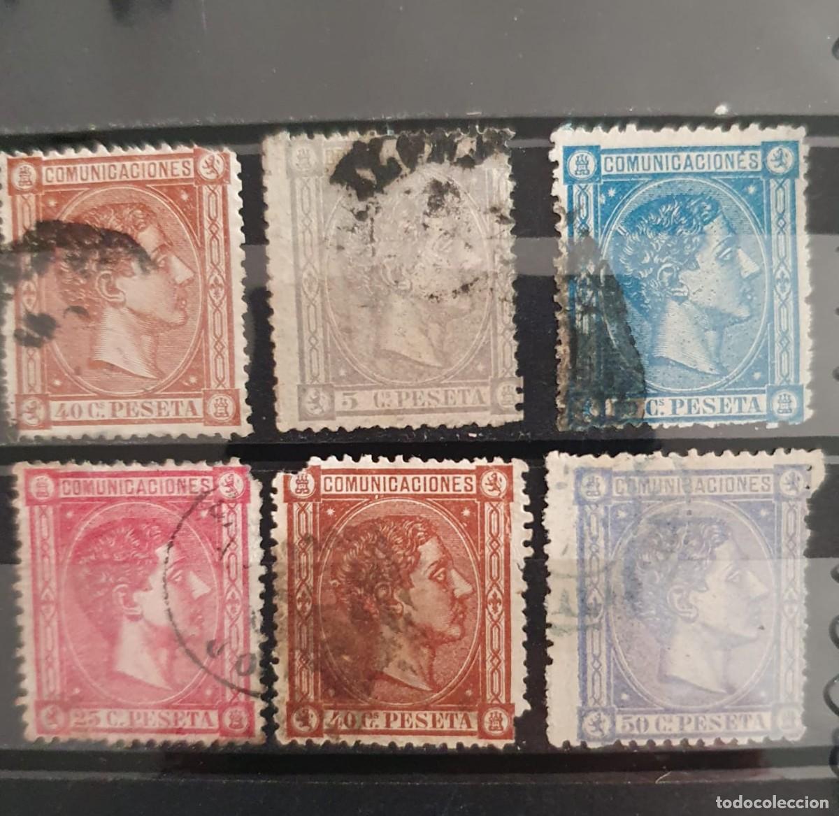 Sellos: EDIFIL 162 a 168 usados ALFONSO XII ESPA&Ntilde;A 1875