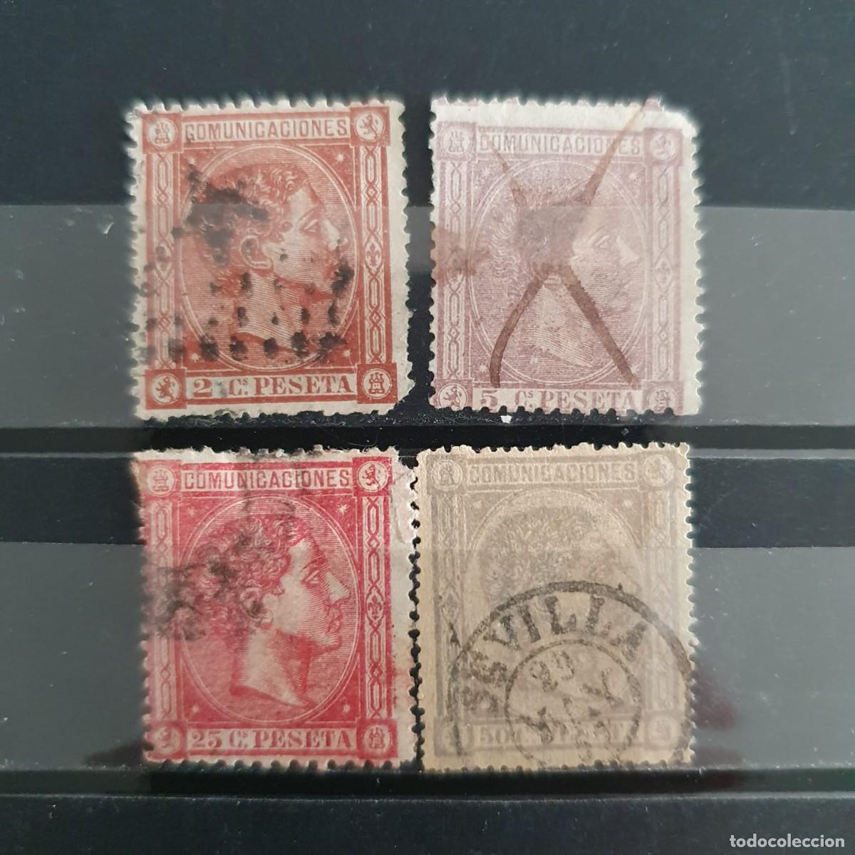 Sellos: LOTE USADOS ALFONSO XII ESPA&Ntilde;A 1875