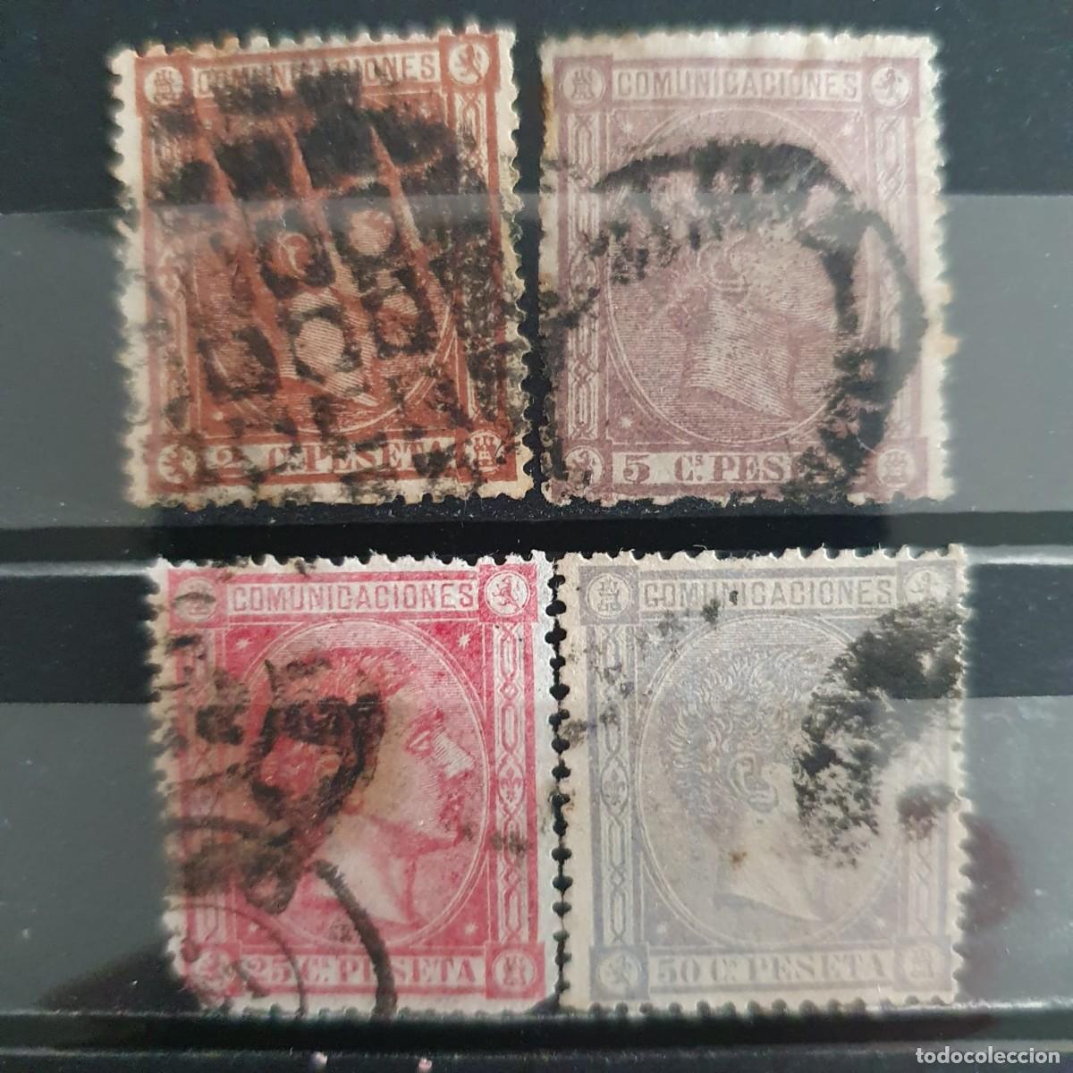 Sellos: LOTE USADOS ALFONSO XII ESPA&Ntilde;A 1875