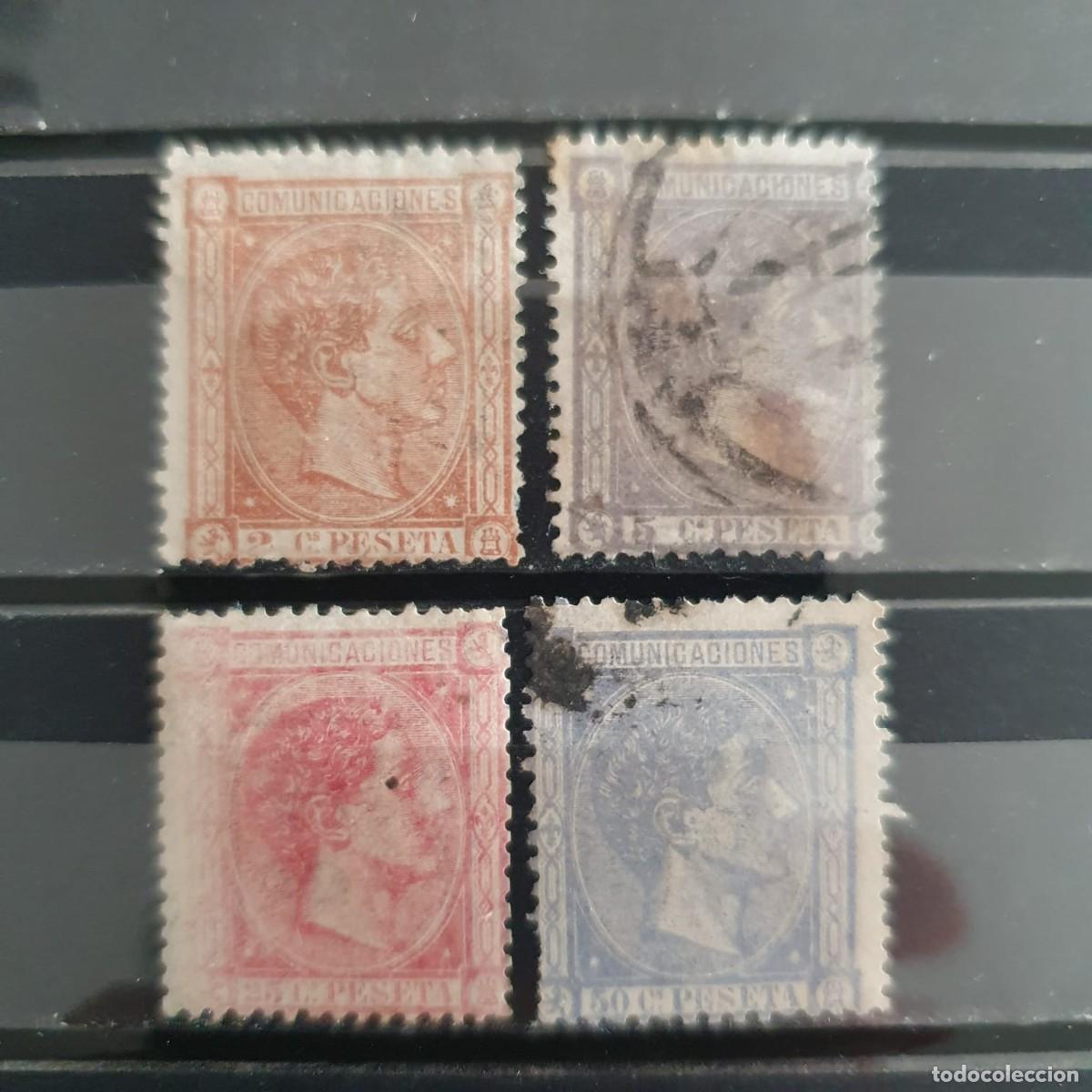 Sellos: LOTE USADOS ALFONSO XII ESPA&Ntilde;A 1875