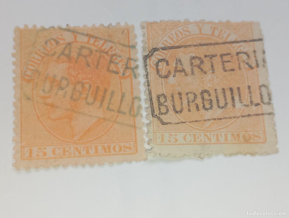 Sellos: Edifi N.219 lote de 2 X Carter&iacute;a Burguillos Azul y Negro