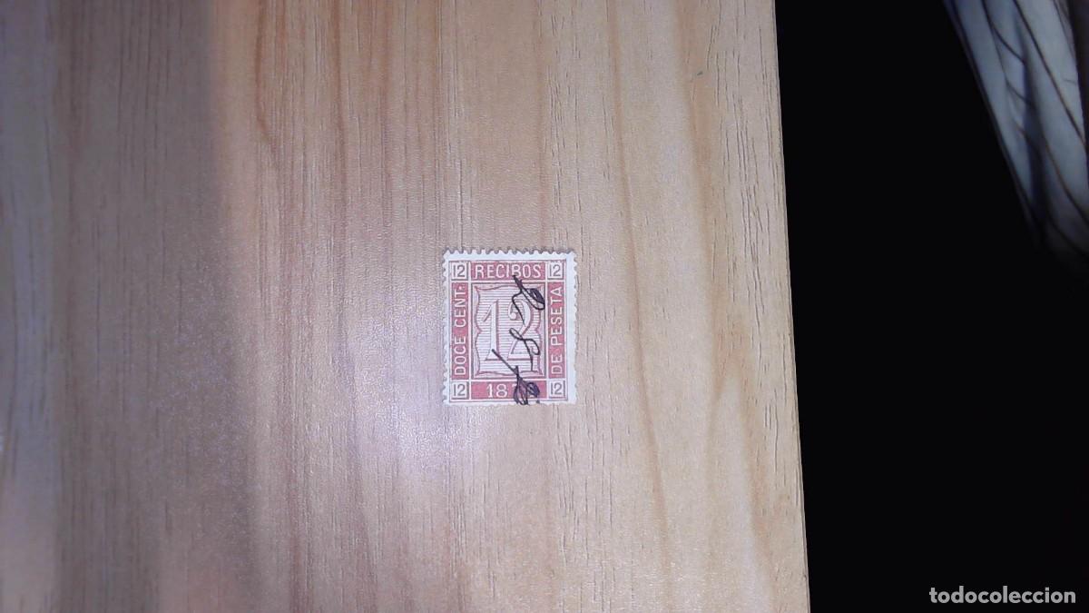 Sellos: Espa&ntilde;a 1875. Fiscal postal, Recibos, Cifras, 12 c&eacute;ntimos. Usado