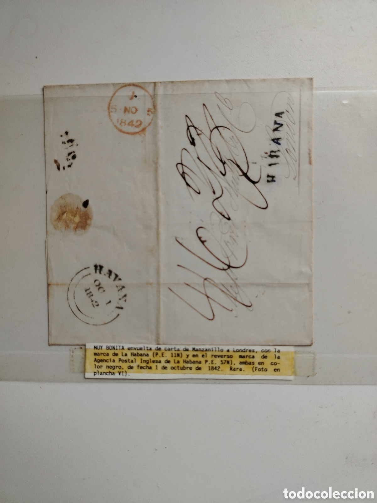 Stamps: Antigua carta manuscrita des Manzanillo a Londres 1842