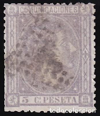 Sellos: ESPA&Ntilde;A, 1875 EDIFIL N&ordm; 163, 5 c. lila,