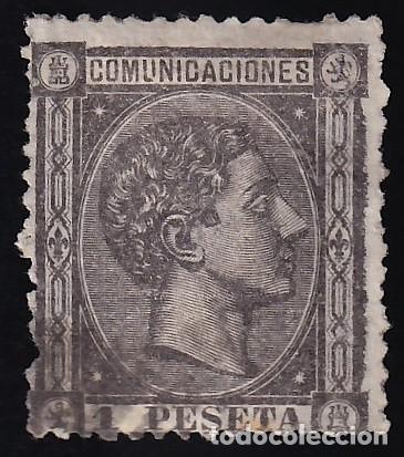 Sellos: ESPA&Ntilde;A, 1875 EDIFIL N&ordm; 169, 1 pts. negro