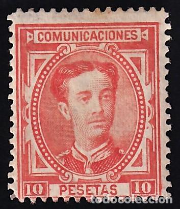Sellos: ESPA&Ntilde;A, 1876 EDIFIL N&ordm; 182 /*/, 10 p. naranja,