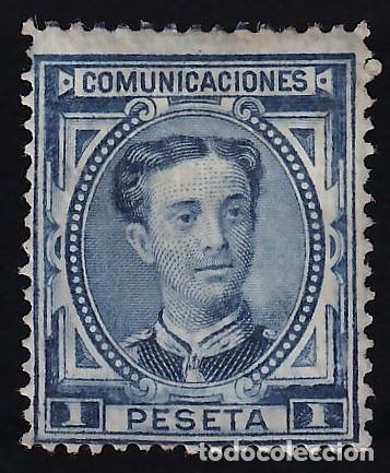 Sellos: ESPA&Ntilde;A, 1876 EDIFIL N&ordm; 180 (*), 1 pts. azul.