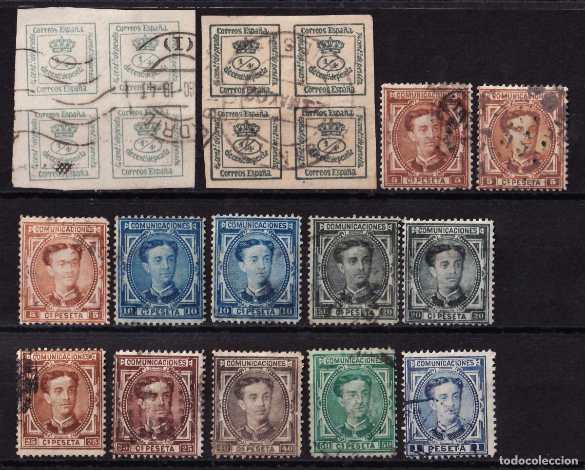 Sellos: ESPA&Ntilde;A, 1876 EDIFIL N&ordm; 175 /*/, 10 c. azul,