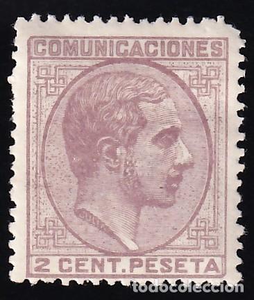 Sellos: ESPA&Ntilde;A, 1878 EDIFIL N&ordm; 190 /*/, 2 c. malva.
