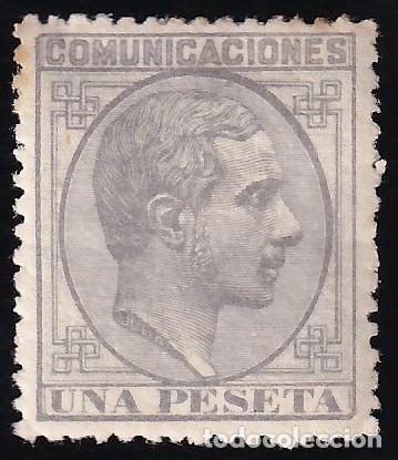 Sellos: ESPA&Ntilde;A, 1878 EDIFIL N&ordm; 197 /*/, 1 pts gris