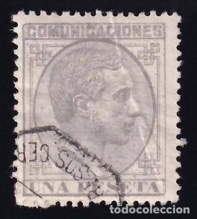 Sellos: ESPA&Ntilde;A, 1878 EDIFIL N&ordm; 197, 1 pts gris