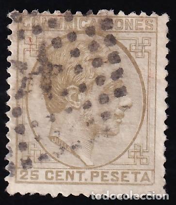 Sellos: ESPA&Ntilde;A, 1878 EDIFIL N&ordm; 194, 25 c. sepia oliva