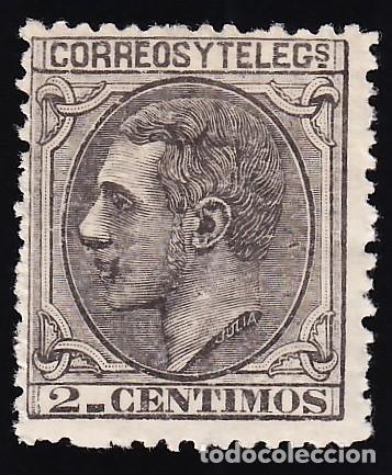 Sellos: ESPA&Ntilde;A, 1879 EDIFIL N&ordm; 200 /**/, 2 c. negro, [SIN FIJASELLOS.]