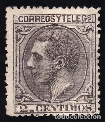 Sellos: ESPA&Ntilde;A, 1879 EDIFIL N&ordm; 200 /*/, 2 c. negro,
