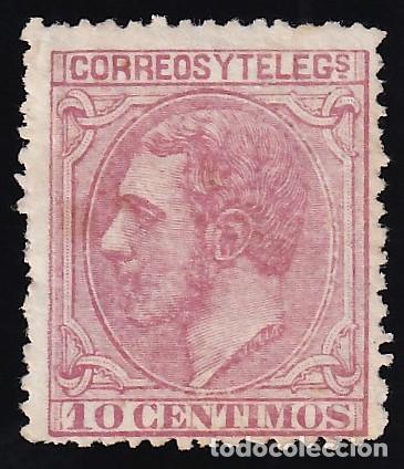 Sellos: ESPA&Ntilde;A, 1879 EDIFIL N&ordm; 202 (*), 10 c. rosa carminado