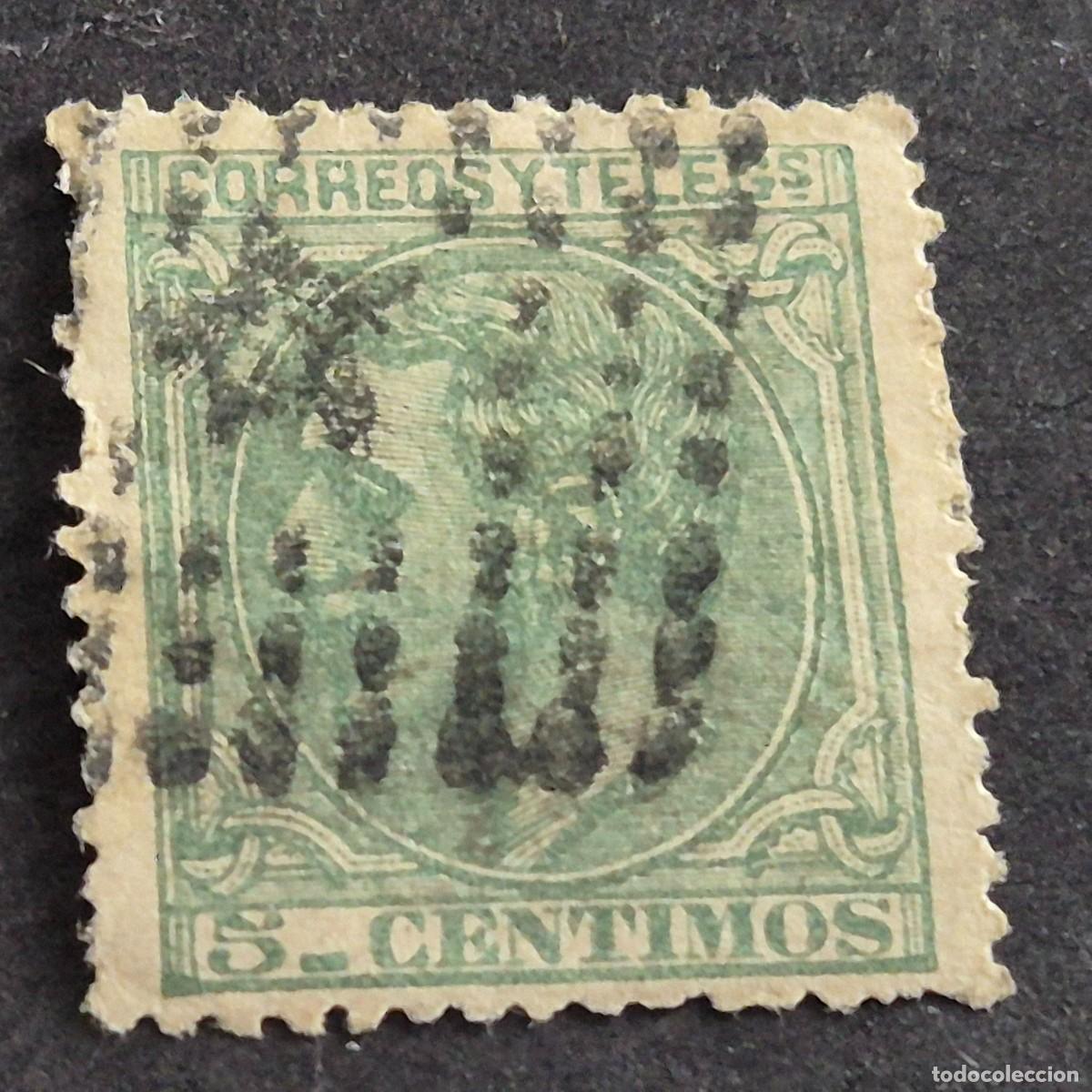 Sellos: ESPA&Ntilde;A, 1879, ALFONSO XII, EDIFIL 201, MATASELLO ROMBO DE PUNTOS, ( LOTE AR )