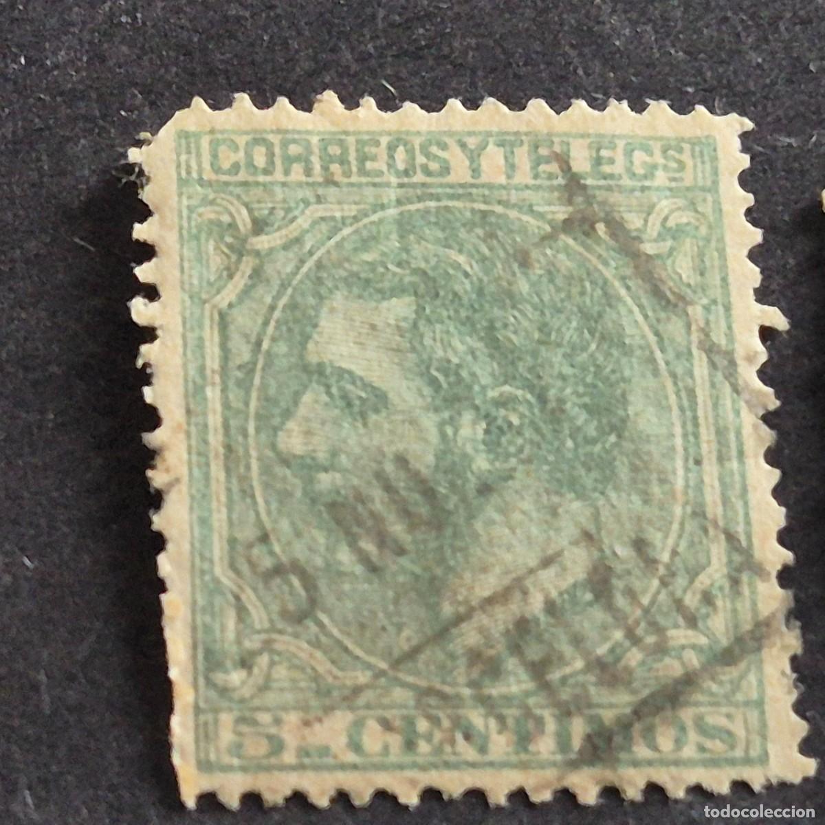 Sellos: ESPA&Ntilde;A, 1879, ALFONSO XII, EDIFIL 201, MATASELLO FECHADOR CERTIFICADO, ( LOTE AR )
