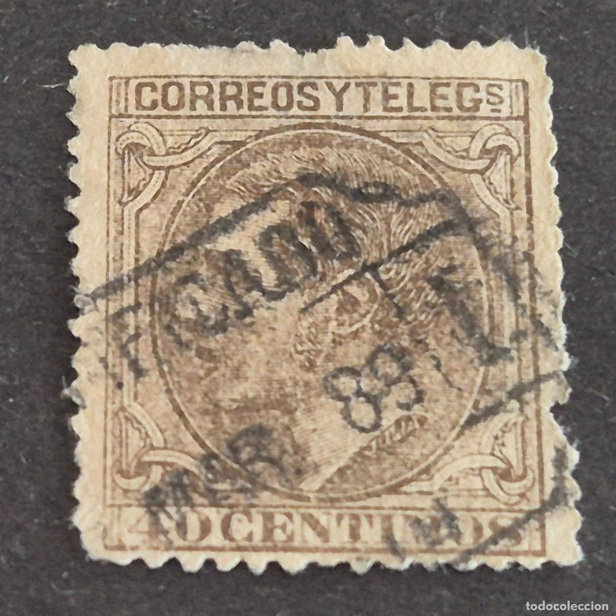 Sellos: ESPA&Ntilde;A, 1879, ALFONSO XII, EDIFIL 205, MATASELLO FECHADOR CERTIFICADO, ( LOTE AR )
