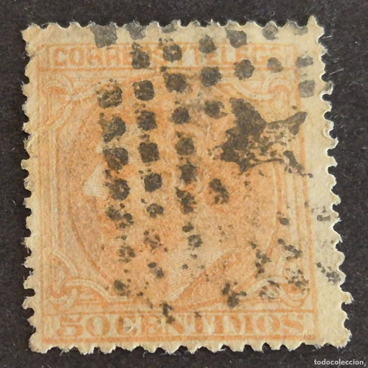 Sellos: ESPA&Ntilde;A, 1879, ALFONSO XII, EDIFIL 206, MATASELLO ROMBO DE PUNTOS, ( LOTE AR )