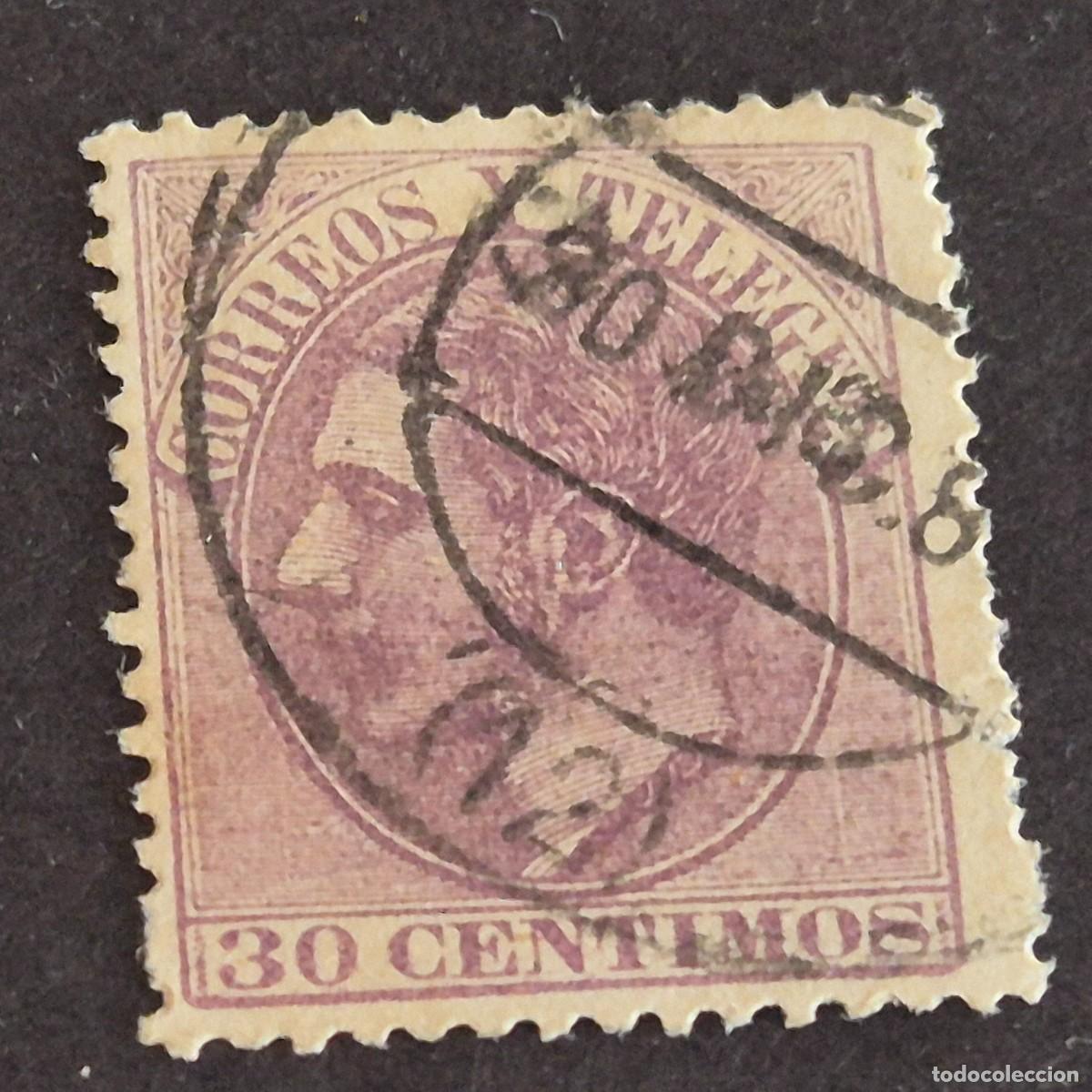 Sellos: ESPA&Ntilde;A, 1882, ALFONSO XII, EDIFIL 211, MATASELLO FECHADOR, ( LOTE AR )