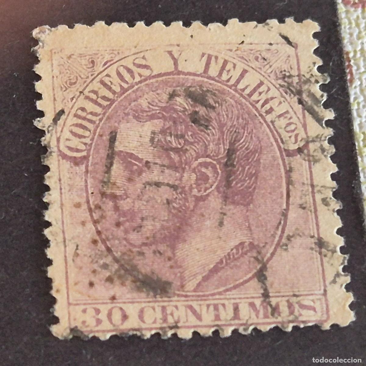 Sellos: ESPA&Ntilde;A, 1882, ALFONSO XII, EDIFIL 211, MATASELLO FECHADOR, ( LOTE AR )