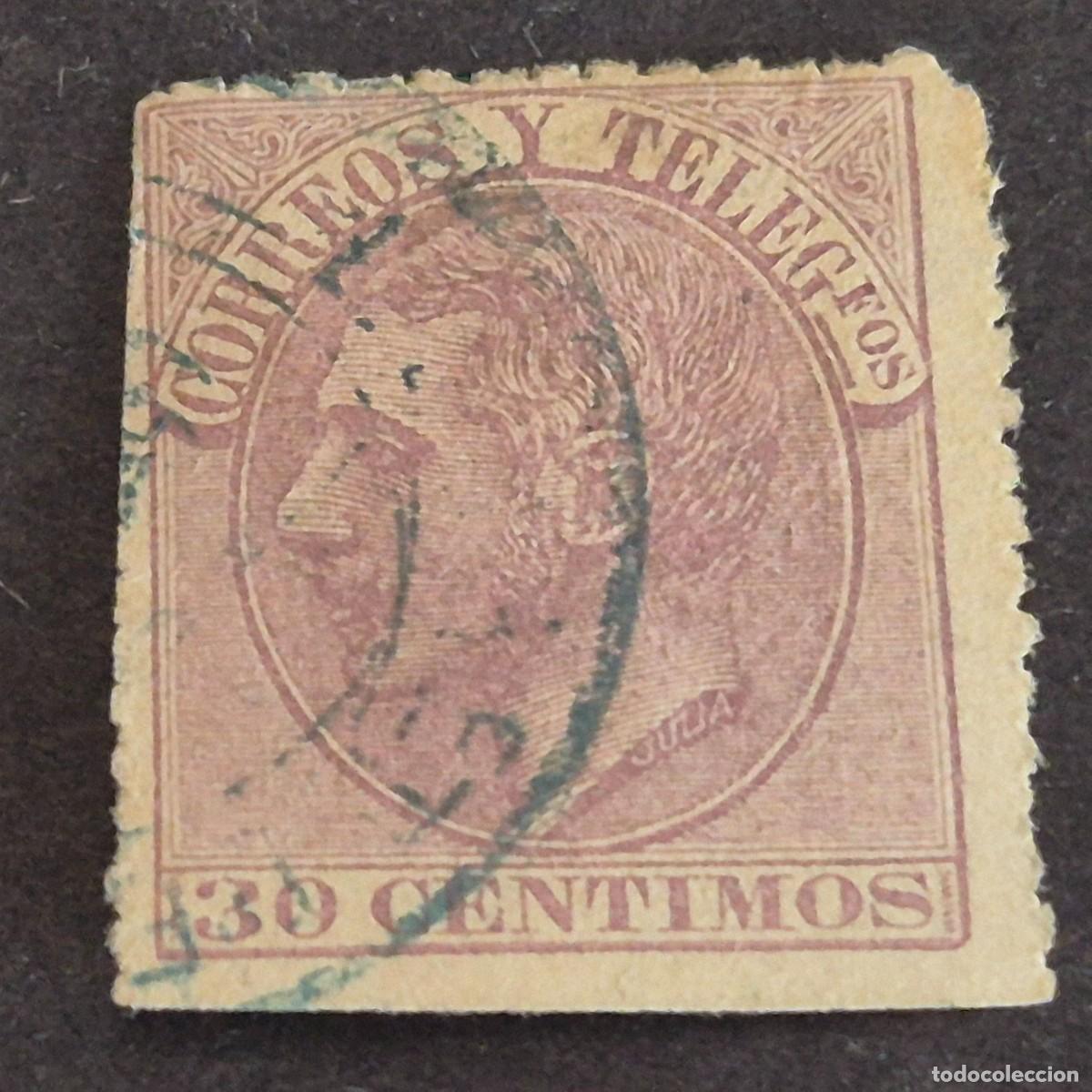 Sellos: ESPA&Ntilde;A, 1882, ALFONSO XII, EDIFIL 211, MATASELLO FECHADOR, ( LOTE AR )
