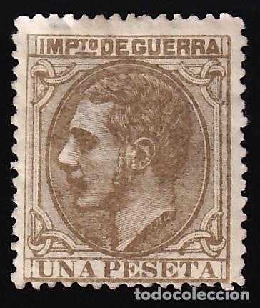 Briefmarken: ESPA&Ntilde;A, 1879 EDIFIL N&ordm; NE 9 /*/, 1 pts. verde oliva, [NO EXPENDIDO]