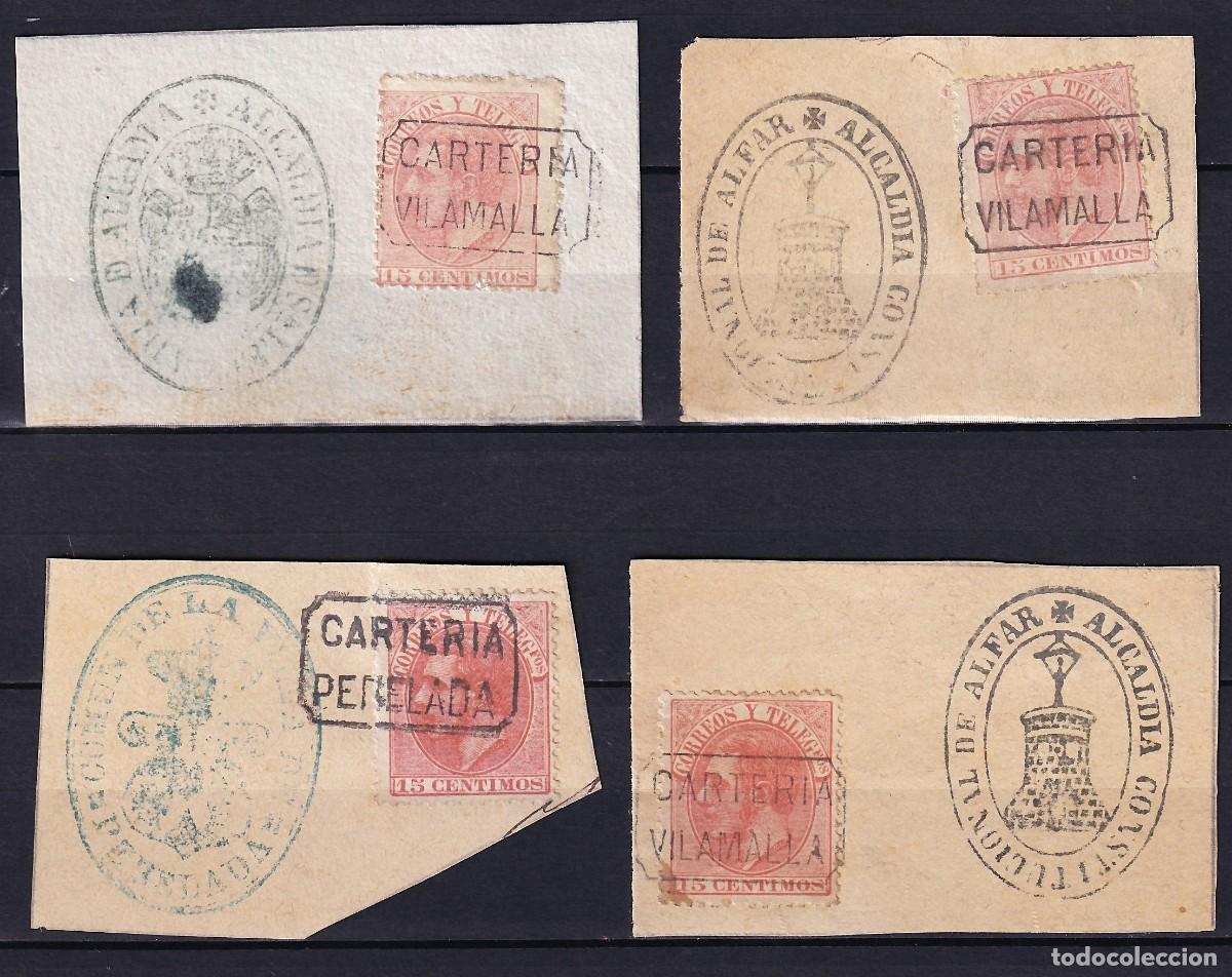 Briefmarken: ESPA&Ntilde;A, 1882 Fragmentos, 15 c. naranja. [Mat. Carter&iacute;as y Alcald&iacute;as.]