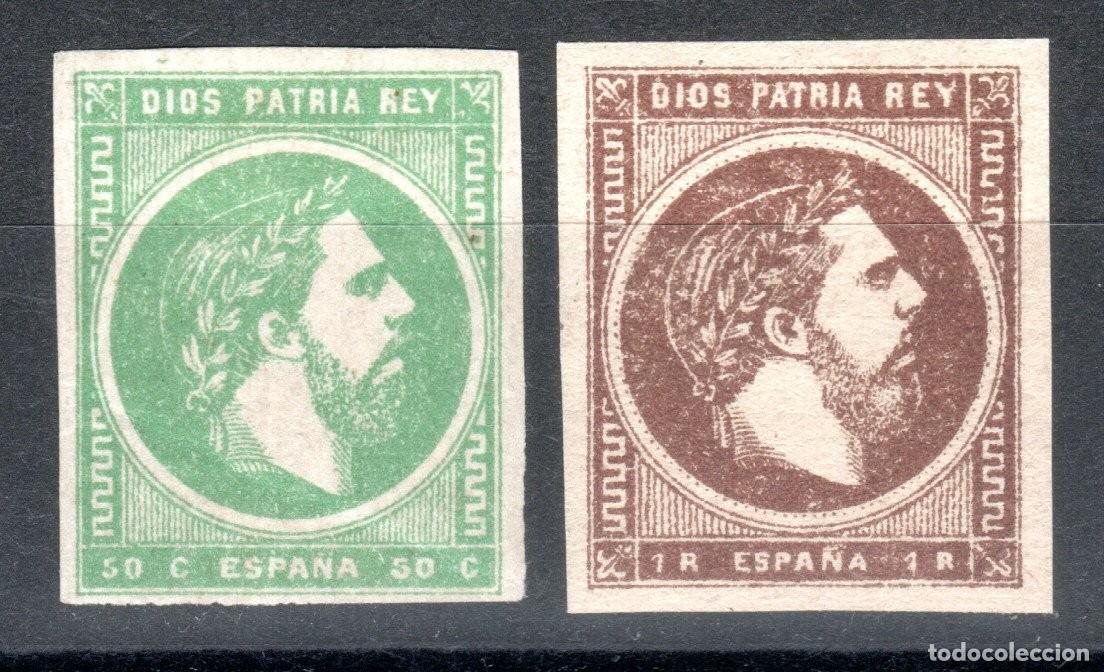 Timbres: EDIFIL 160-161 CARLOS VII. A&Ntilde;O 1875. CORREO CARLISTA. VALOR CAT.: 30 &euro;. MH /MNH ** (SALIDA: 0,01 &euro;).