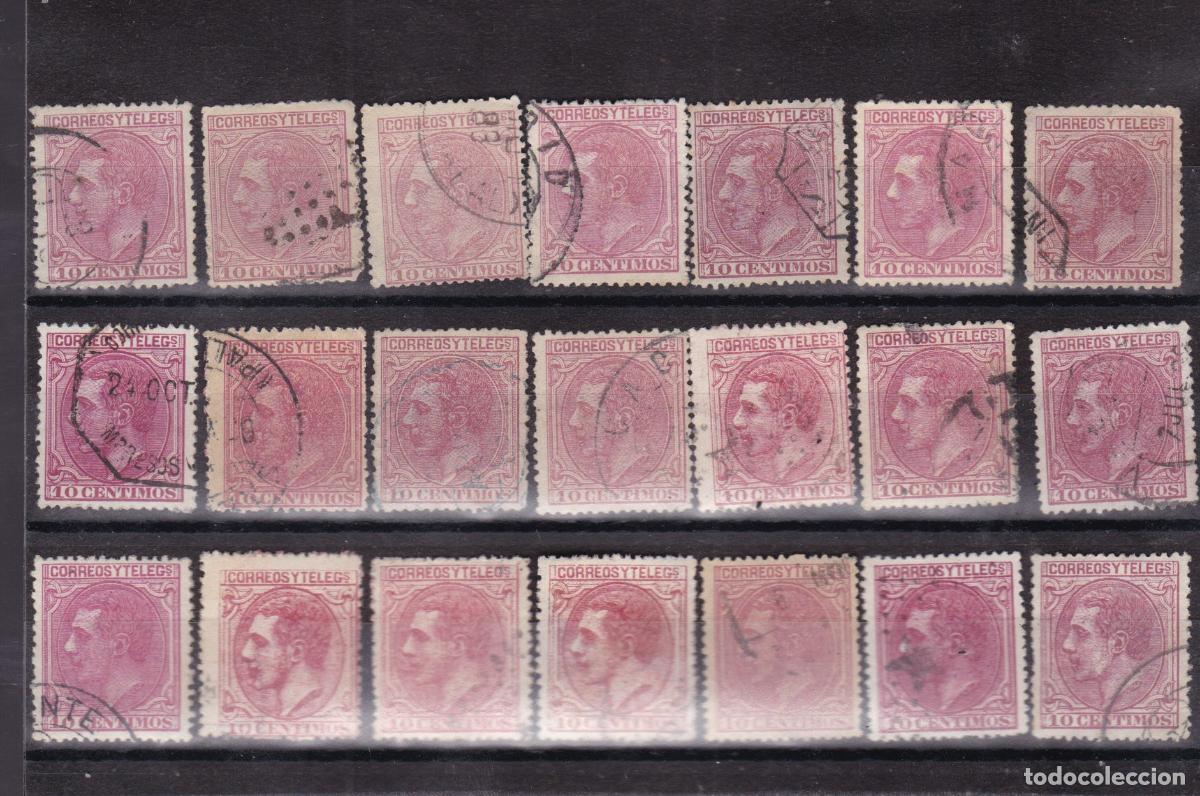 Sellos: FC-239- Cl&aacute;sicos Alfonso XII Edifil 202 x 21 Sellos Usados CENTRADOS Mayor&iacute;a. COLORES. Buena Calidad