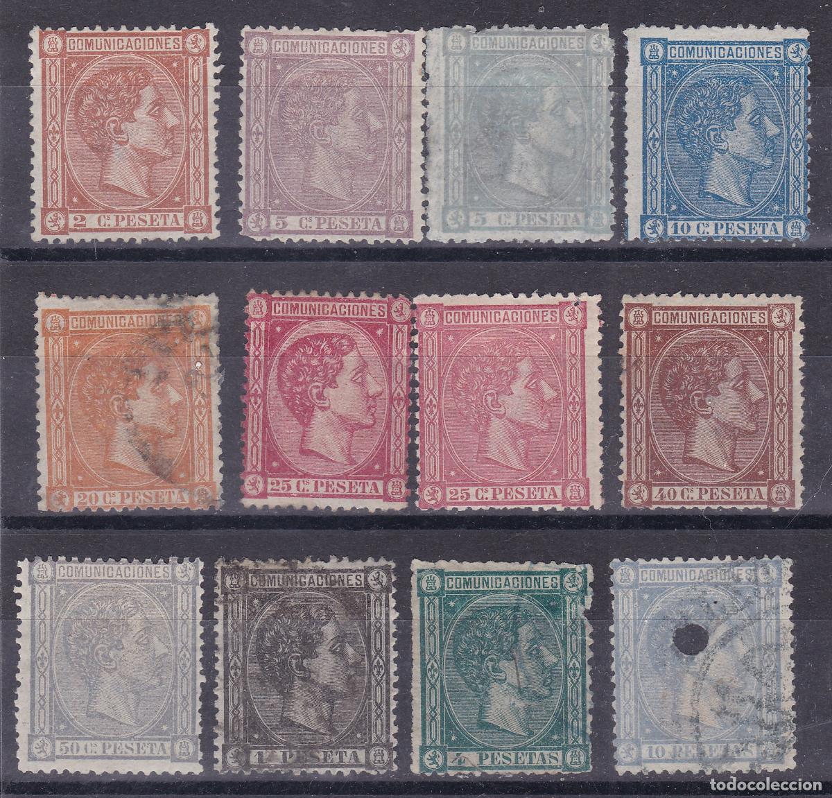 Sellos: FC-152- Alfonso XII Emisi&oacute;n 1875 Edifil 162/71 + 1500 euros