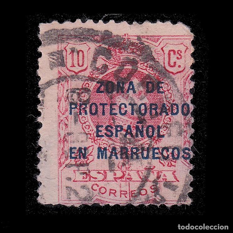 Sellos: ESPA&Ntilde;A MARRUECOS. 1916-20. Alfonso XIII. 10c. Matasello Edifil 60
