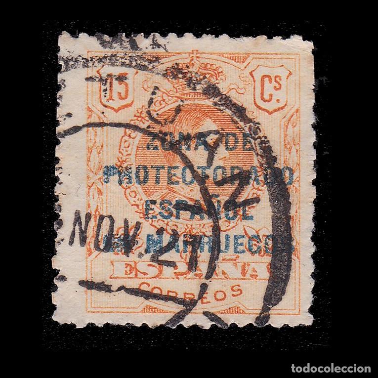 Sellos: ESPA&Ntilde;A MARRUECOS. 1916-20. Alfonso XIII. 15c. Matasello Edifil 61