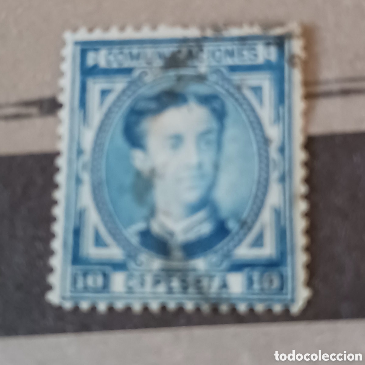 Selos: Sello n.175,10 c azul de Alfonso XII
