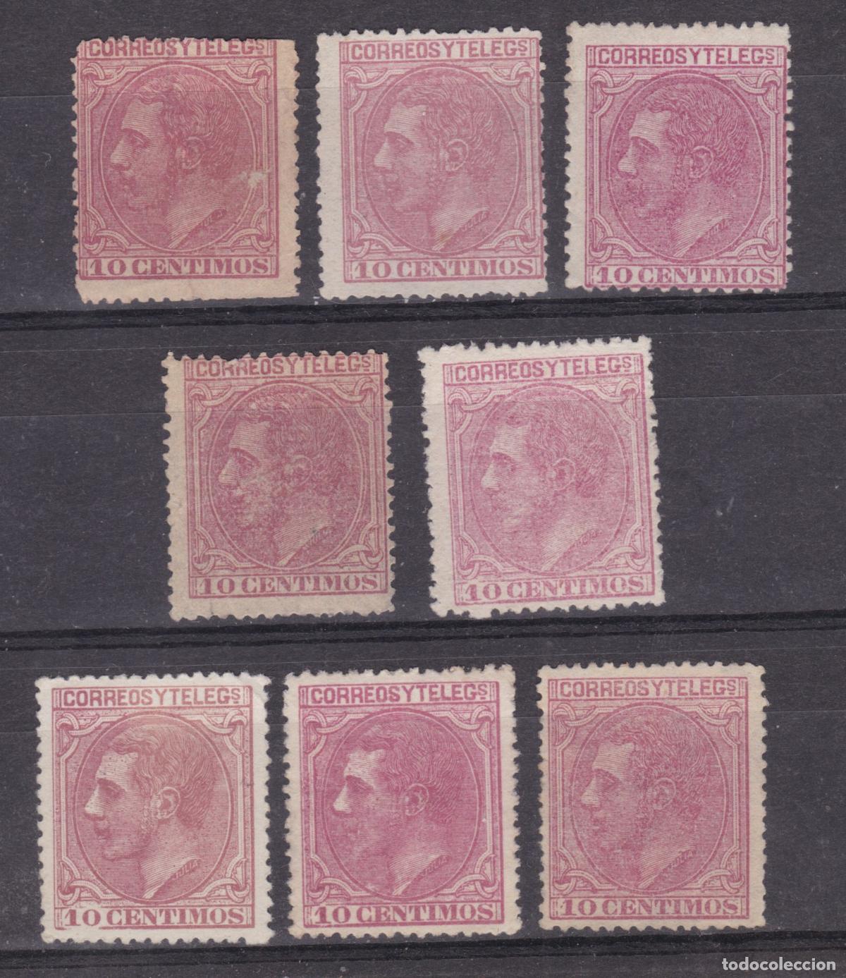 Stamps: AA21-Cl&aacute;sicos Edifil 202 x 8 Sellos Nuevos (*) COLORES/ IMPRESION