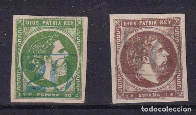 Selos: PC78 Sellos Espa&ntilde;a a&ntilde;o 1875 Edifil 160/161&ordm; sellos en usado doble marquilla ROIG v.c. 270 &euro;