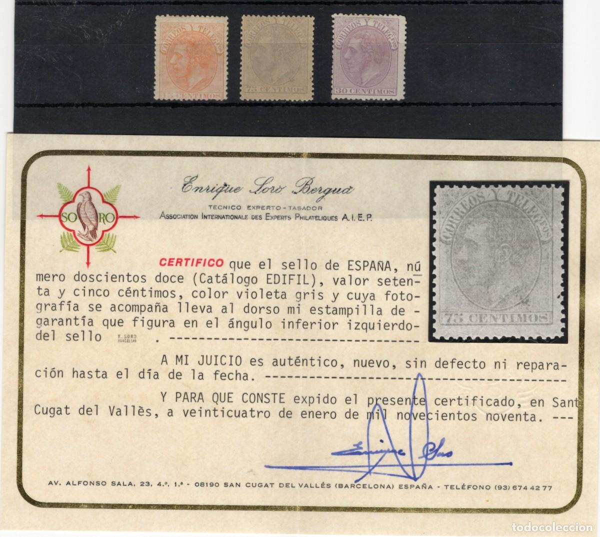 Briefmarken: PC84 Sellos Espa&ntilde;a a&ntilde;o 1882 Edifil 210/212(*)-* SERIE COMPLETA en NUEVO v.c. 880 &euro;
