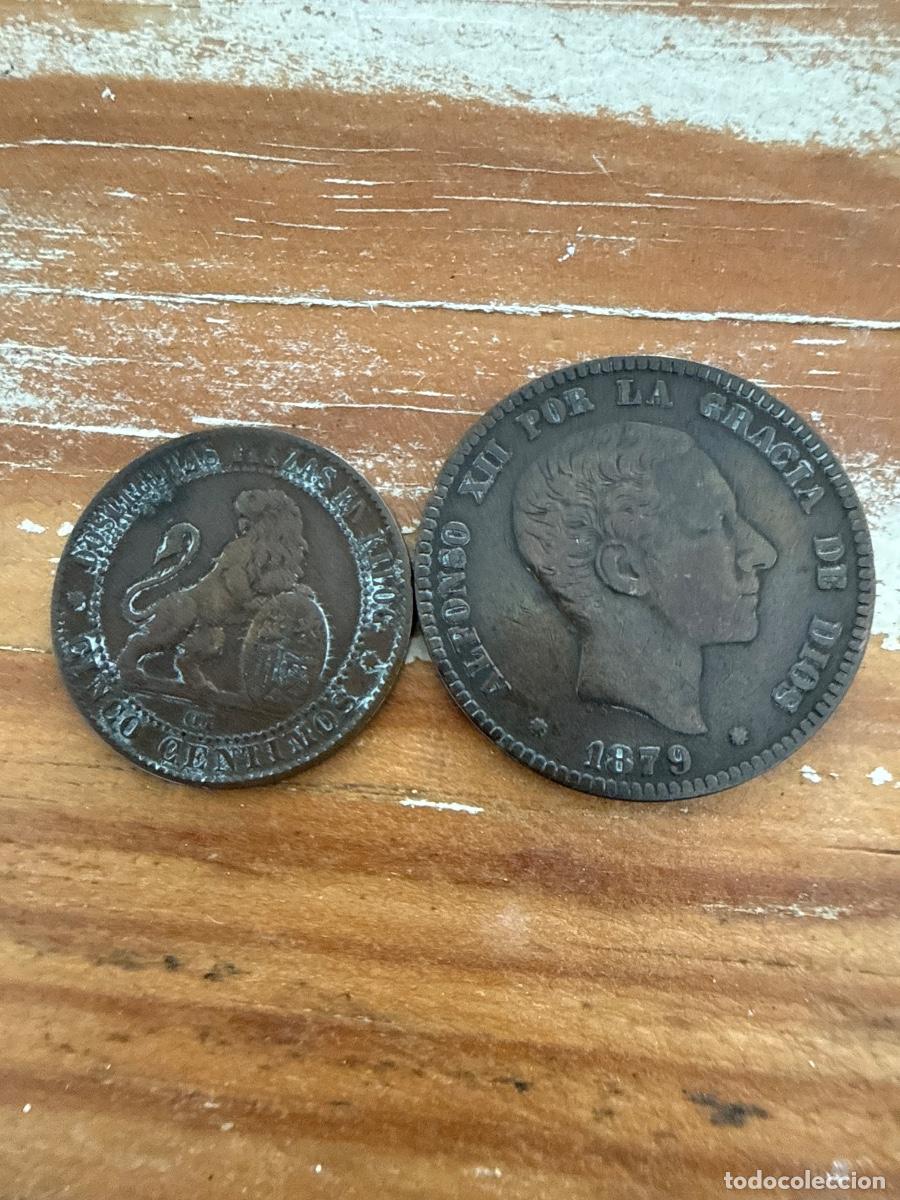 Sellos: Alfonso XII 10 cts de 1879 y 5 de 1870