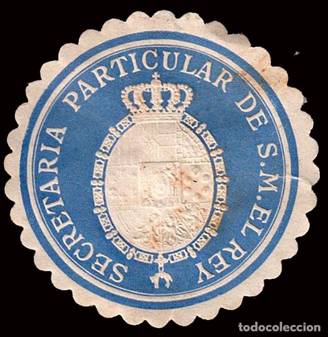 Sellos: Espa&ntilde;a - (*) - Etiqueta &rdquo;Secretar&iacute;a Particular de S,M. el Rey&rdquo; peque&ntilde;os defectos