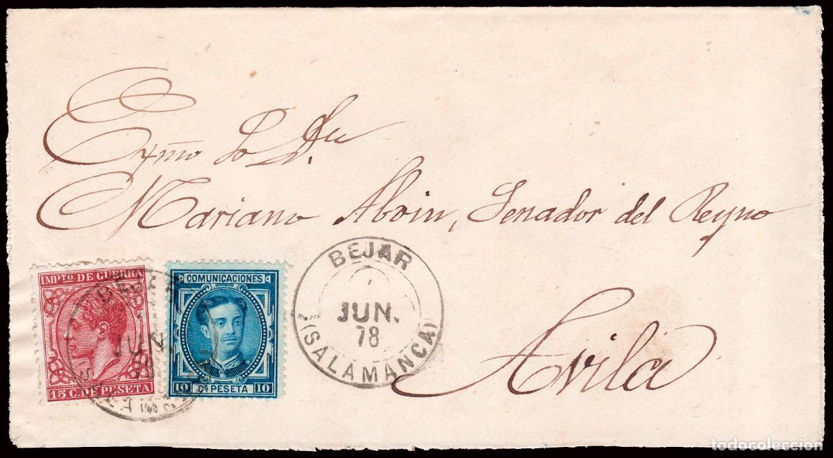 Sellos: Salamanca - Edi o 175+188 - Sobre Mat Tr&eacute;bol &rdquo;B&eacute;jar 8/Jun./78&rdquo; a &Aacute;vila