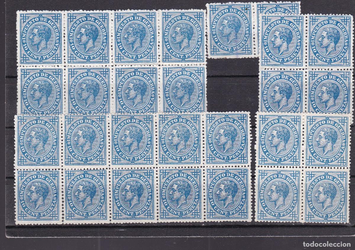 Sellos: FC4-57-Cl&aacute;sicos Impuesto Guerra Edifil 184 x 28 Sellos (*) . Bloques